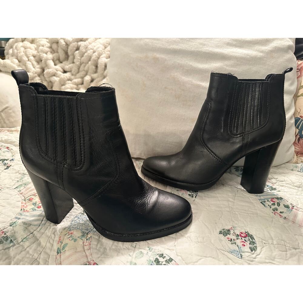 Y2K DESIGN EDITIONS FOR GAP LIM. ED. BLACK LEATHER CHELSEA BOOTS BOOTIES 38